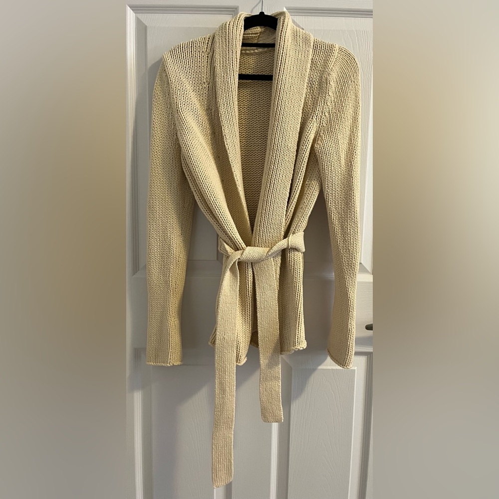 Boheme Goods Vintage Collection Cream Open-Front Chunky Knit Sweater